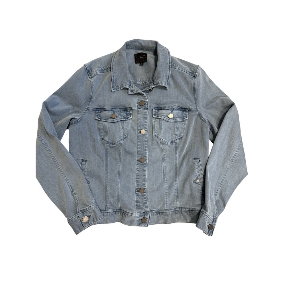 Liverpool Los Angeles Denim Jacket Women's L‎ Sharkskin Blue/Grey Stretch Cotton